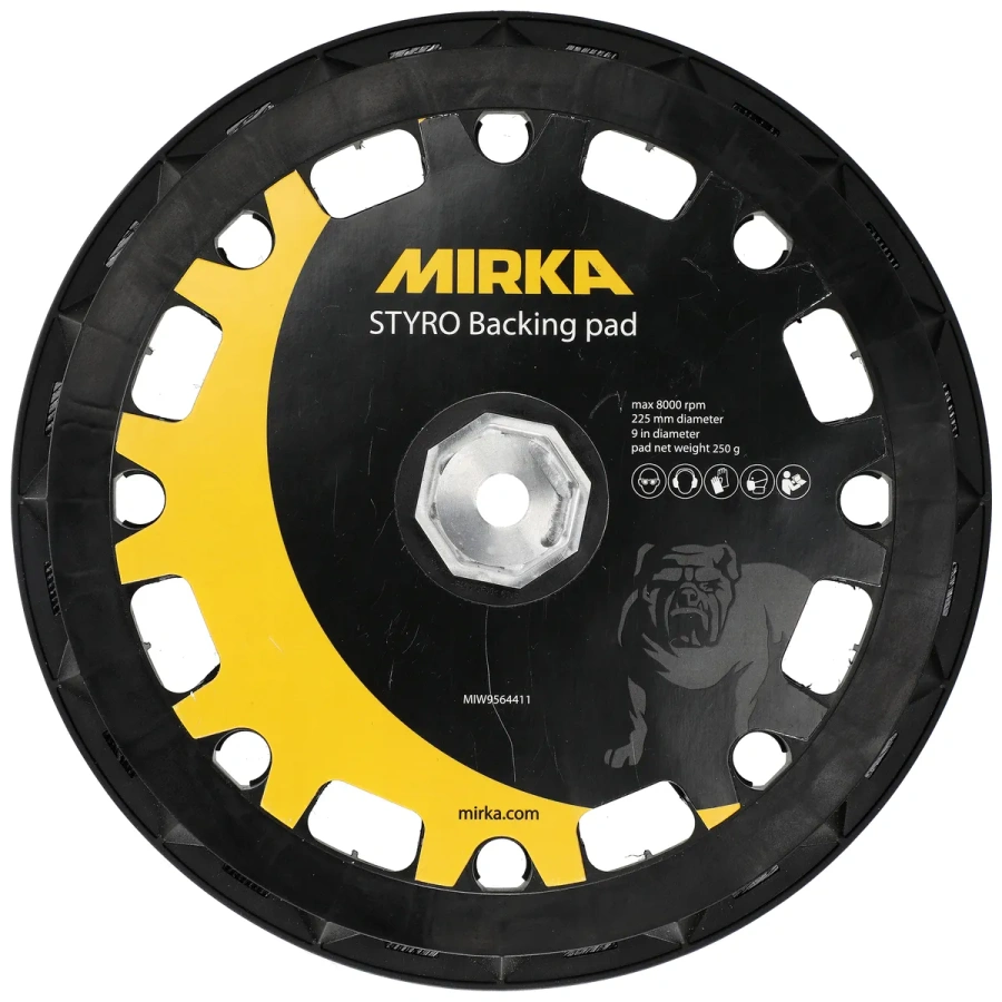 Zestaw Mirka STYRO 225 mm – nakładka, przekładka i krążki Iridium P40/60/80