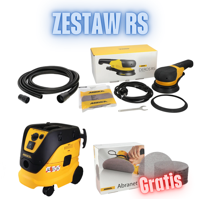 Zestaw Szlifierski Mirka® DEROS RS 600 + Odkurzacz 1230 L AFC + GRATIS: Krążki ścierne Abranet® Ø 150 mm P120